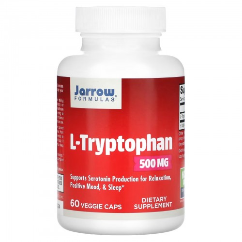 Jarrow Formulas, L-триптофан, 500 мг, 60 растительных капсул Jarrow Formulas, L-триптофан, 500 мг, 60 растительных капсул